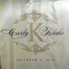 Wedding Aisle Runner Custom Monogram Isle Runner Ceremony Decor White Ivory Fabric Runner