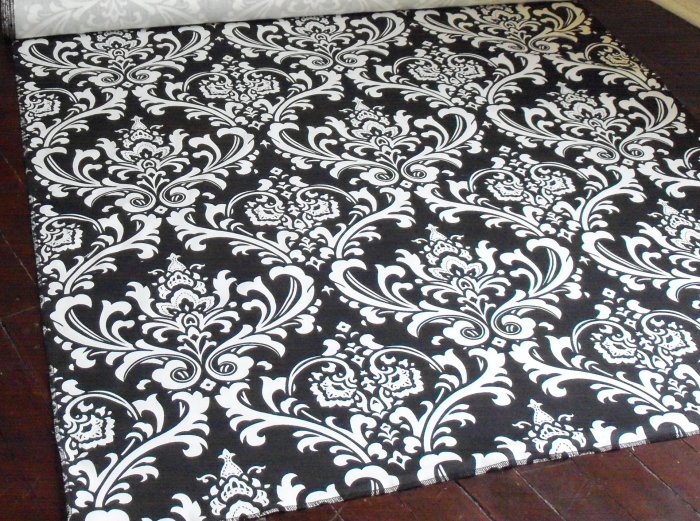 Wedding Black and White Aisle Runner Floral Damask Isle Runner Real