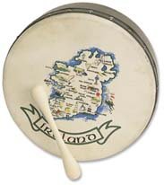 10 Inch Bodhran with Map Design