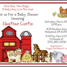 Farm Animal Custom Baby Shower Invitations
