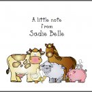 Farm Animal Custom Thank You Note Cards