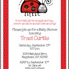 Red Ladybug Custom Baby Shower Invitations