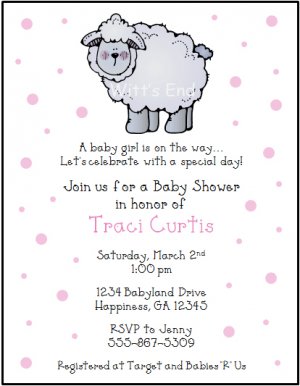 Little Lamb Custom Baby Shower Invitations