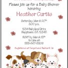 Playful Puppy Dog Custom Baby Shower Invitations