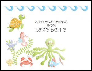 Sea Life Fish Custom Thank You Note Cards