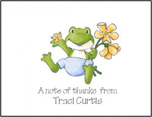 Frog Boy Custom Thank You Note Cards