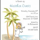 Beach Bride Custom Bridal Shower Invitations