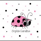 Ladybug Dots Custom Thank You Note Cards Pink Red