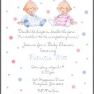 Twins Custom Baby Shower Invitations