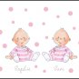 Twins Baby Custom Thank You Note Cards