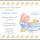 Tub Ducks Custom Baby Shower Invitations Blue Pink