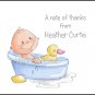 Baby Tub Ducks Custom Thank You Note Cards Pink Blue