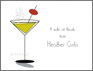Martini Custom Thank You Note Cards