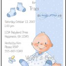 Onsie Custom Baby Shower Invitations Blue Pink