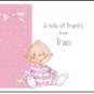 Baby in Onsie Custom Thank You Note Cards Pink Blue
