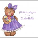 Teddy Bear Girl Custom Thank You Note Cards
