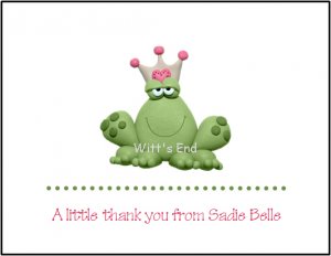 Frog Prince Princess Custom Thank You Note Cards