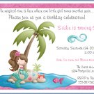 Island Mermaid Custom Birthday Party Invitations
