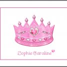 Pink Princess Crown Custom Thank You Note Cards