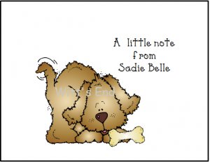 Puppy Dog with Bone Custom Thank You Note Cards