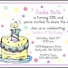 First Birthday Cake Custom Birthday Party Invitations
