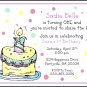 First Birthday Cake Custom Birthday Party Invitations