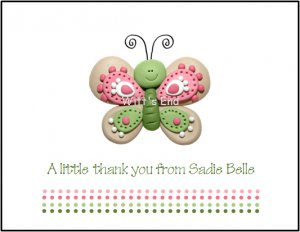 Whimsical Butterfly Custom Thank You Note Cards