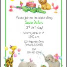 Zoo Animals Custom Birthday Party Invitations