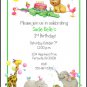 Zoo Animals Custom Birthday Party Invitations