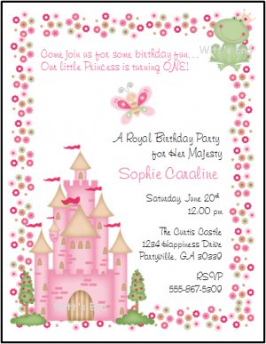 Enchanted Castle Custom Birthday Party Invitations