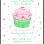 Cupcake Polka Dots Custom Birthday Party Invitations
