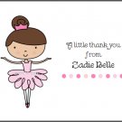 Ballerina Ballet Custom Thank You Note Cards