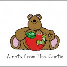 Teddy Bear Apple Custom Teacher Note Cards