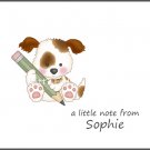Puppy Dog Pencil Custom Teacher Note Cards