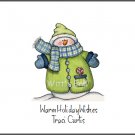 Snowman Cheer Custom Winter Holiday Note Cards
