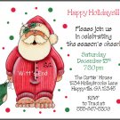 Santa Claus Pajamas Custom Christmas Holiday Invitations