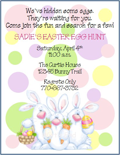 Easter Egg Hunt Custom Birthday Party Invitations