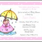 Tickled Pink Umbrella Custom Baby Shower Invitations