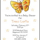 Golden Buttterfly Custom Baby Shower Invitations