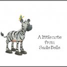 Whimsical Zebra Custom Thank You Note Cards