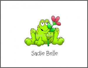 Flirty Frog Custom Thank You Note Cards