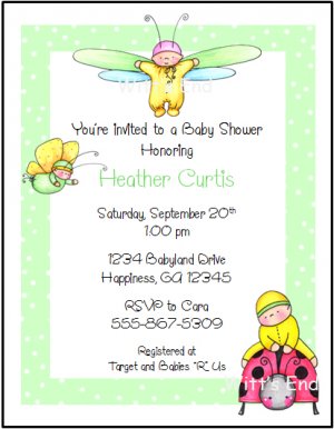 Cute as a Bug Custom Baby Shower Invitations