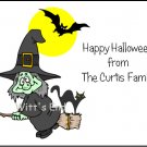 Witch on Broomstick Custom Thank You Note Cards