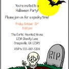 Skeleton Tombstone Custom Halloween Party Invitations