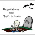 Skeleton Tombstone Custom Thank You Note Cards