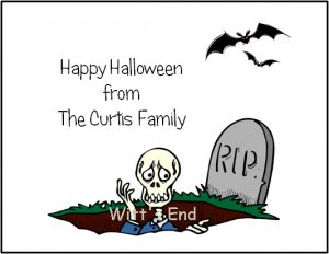 Skeleton Tombstone Custom Thank You Note Cards