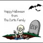 Skeleton Tombstone Custom Thank You Note Cards
