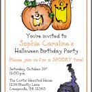 Pumpkins Black Cat Custom Halloween Party Invitations
