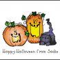 Pumpkins and Black Cat Custom Thank You Note Cards