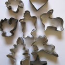 (8) Vintage small tin cookie cutters, assorted holidays